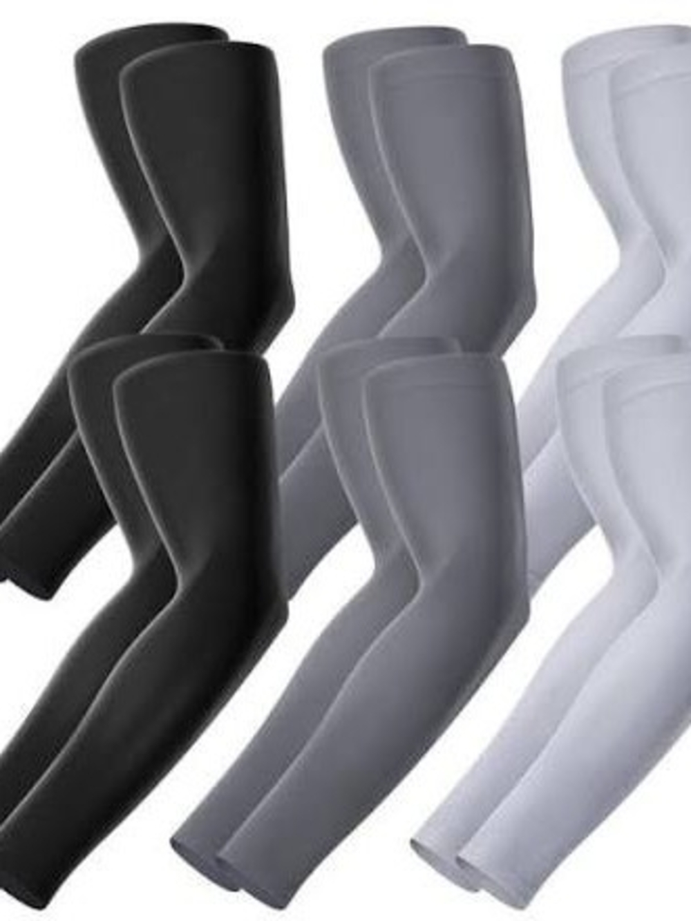 80 Pairs Of Compression Arm Sleeves - Mixed Quantity Of Black, Gray & White